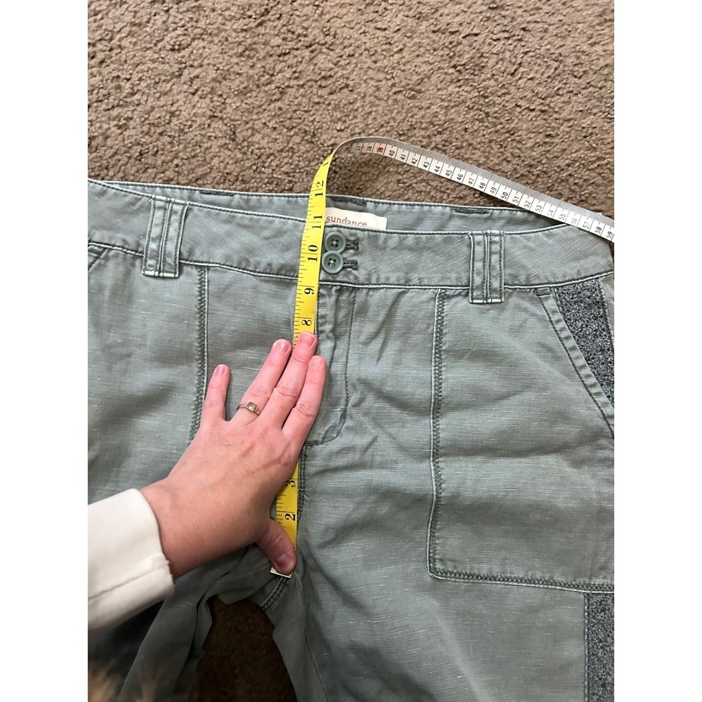 Sundance Womens Sage Green Linen Blend Pants Sz 12 - Picture 8 of 11